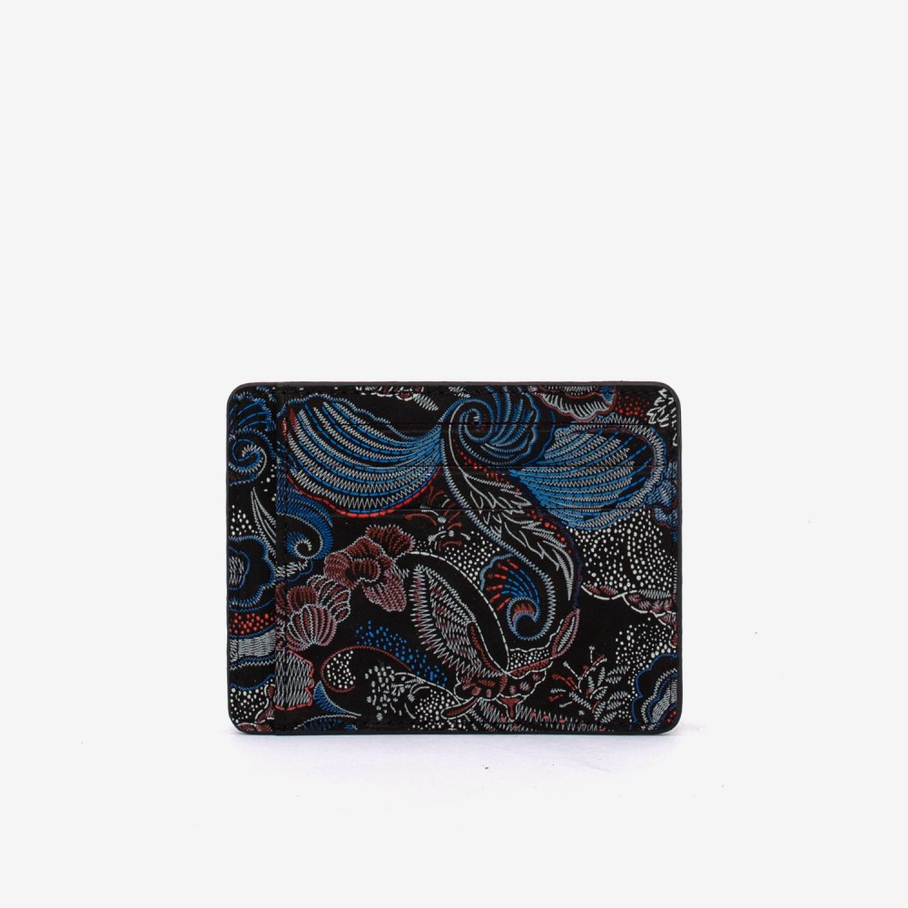 Husa documente ENZO NORI YAN piele naturala negru-albastru