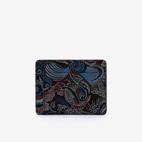 Husa documente ENZO NORI YAN piele naturala negru-albastru