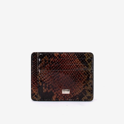 Husa documente ENZO NORI YAN piele naturala maro cu imprimeu