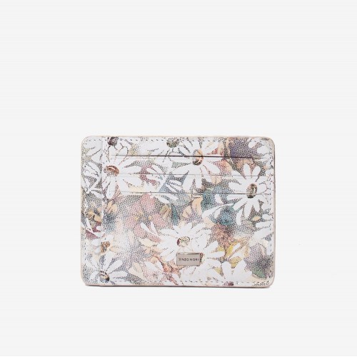 Husa documente ENZO NORI YAN piele naturala gri cu flori