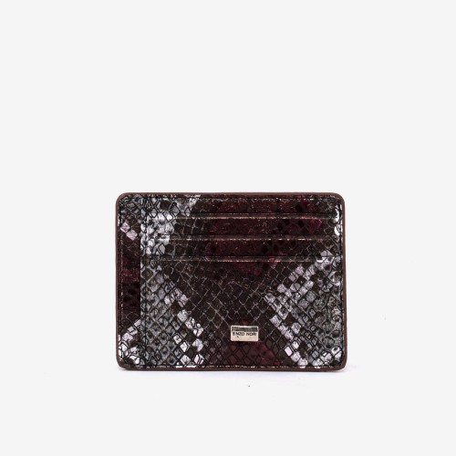 Husa documente ENZO NORI YAN piele naturala burgundy cu silver
