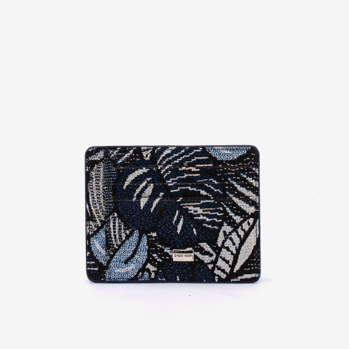 Husa documente ENZO NORI YAN piele naturala albastru cu flori