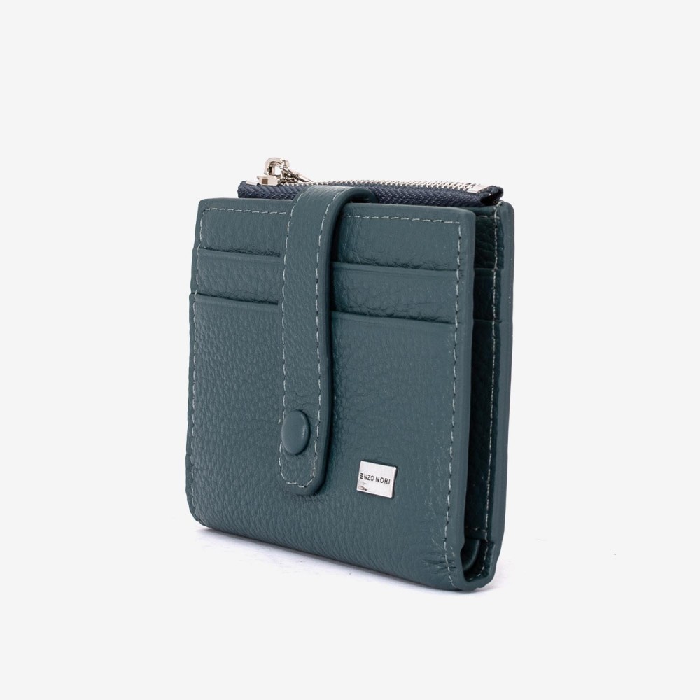 Portofel dama ENZO NORI model LIDIA din piele naturala albastru