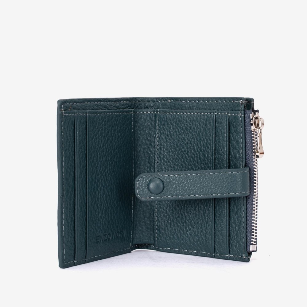 Portofel dama ENZO NORI model LIDIA din piele naturala albastru