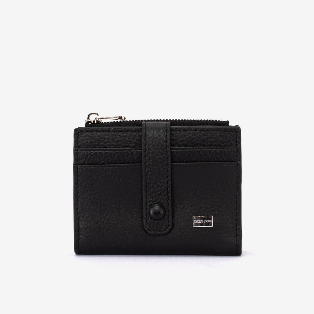 Portofel dama ENZO NORI model LIDIA din piele naturala negru