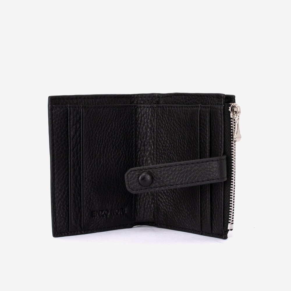 Portofel dama ENZO NORI model LIDIA din piele naturala negru