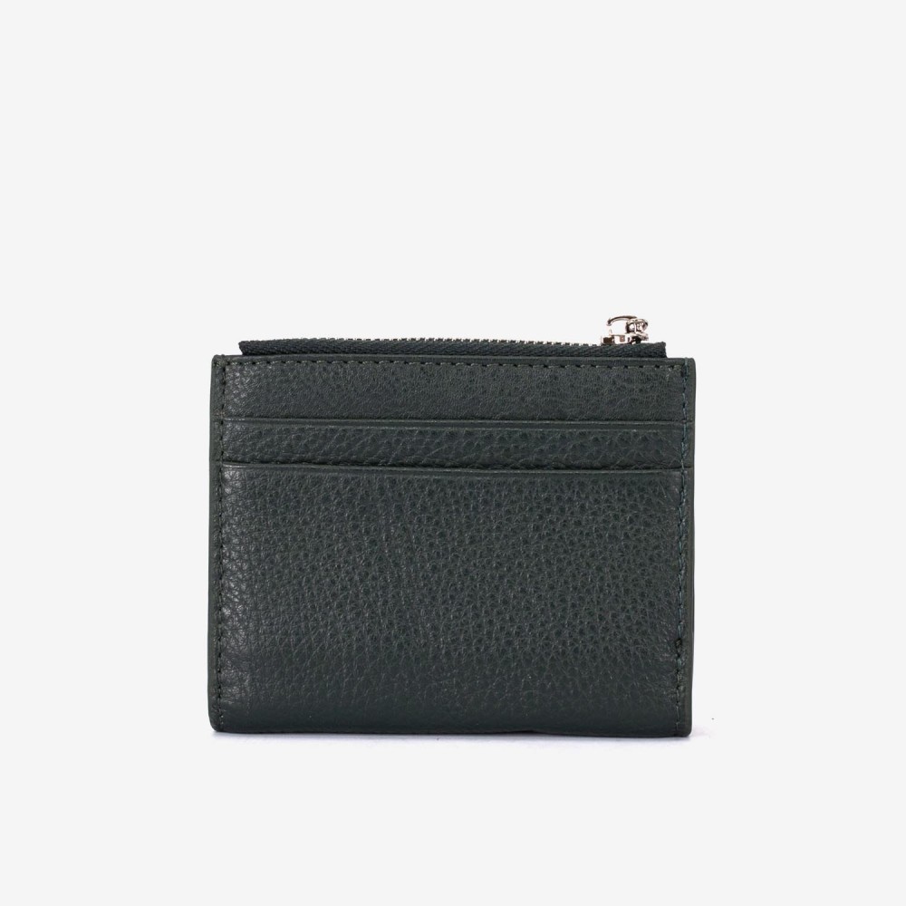 Portofel dama ENZO NORI model LIDIA din piele naturala verde