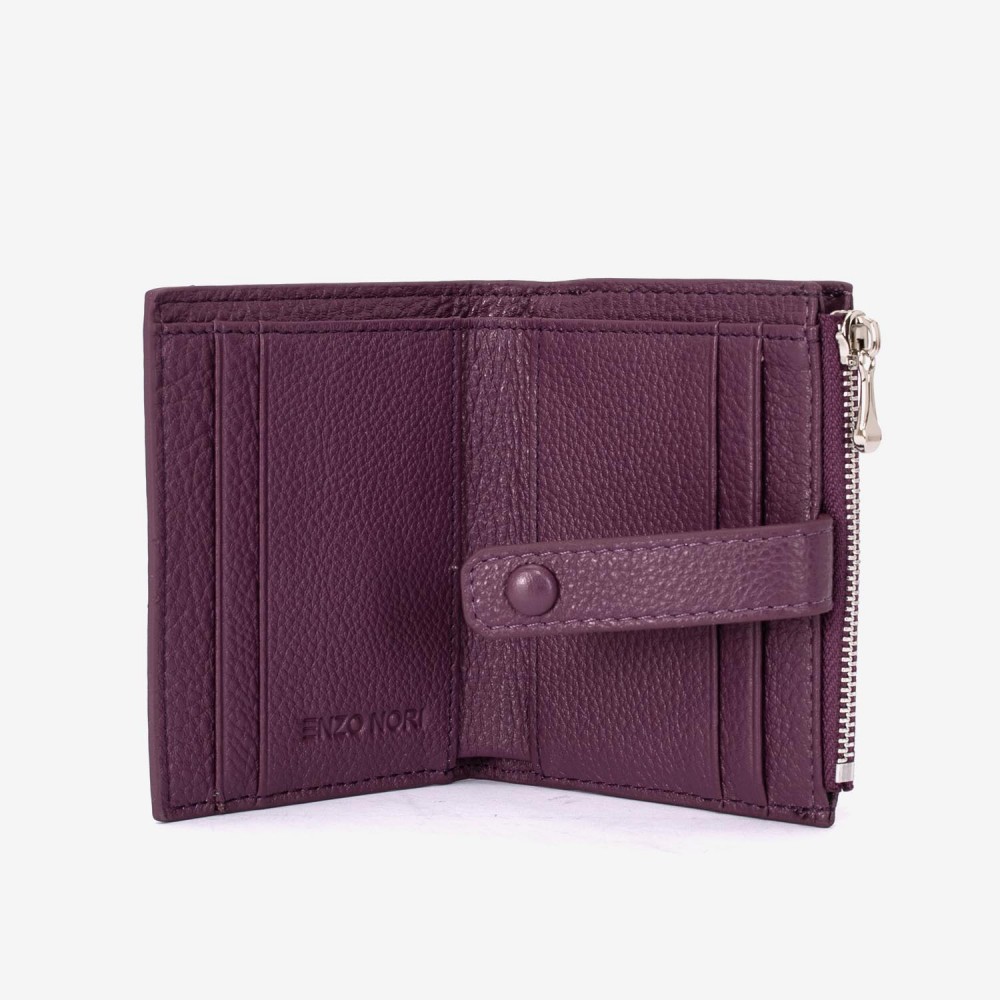 Portofel dama ENZO NORI model LIDIA din piele naturala violet