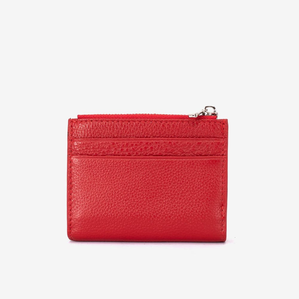 Portofel dama ENZO NORI model LIDIA din piele naturala rosu