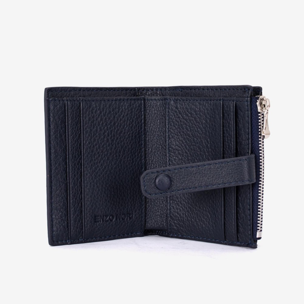 Portofel dama ENZO NORI model LIDIA din piele naturala bleumarin