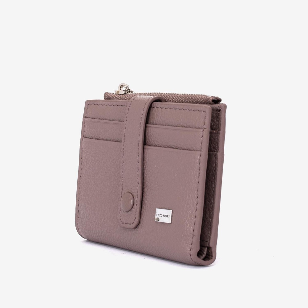 Portofel dama ENZO NORI model LIDIA din piele naturala bej
