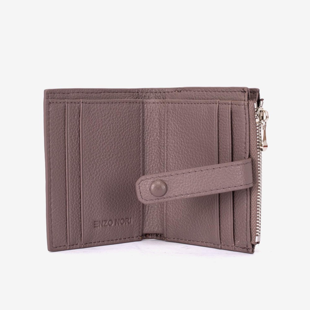 Portofel dama ENZO NORI model LIDIA din piele naturala bej