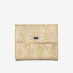 Portofel dama ENZO NORI model AMELY din piele naturală silver-galben