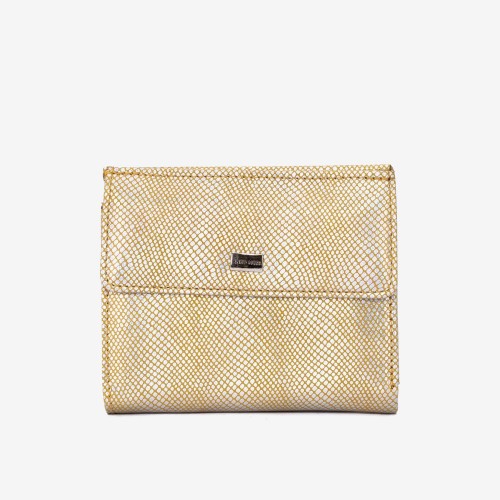 Portofel dama ENZO NORI model AMELY din piele naturală silver-galben