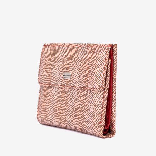 Portofel dama ENZO NORI model AMELY din piele naturală  silver-orange