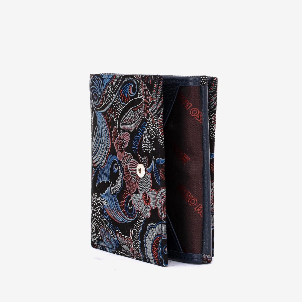 Portofel dama ENZO NORI model AMELY din piele naturală paletă laser negru albastru roșu