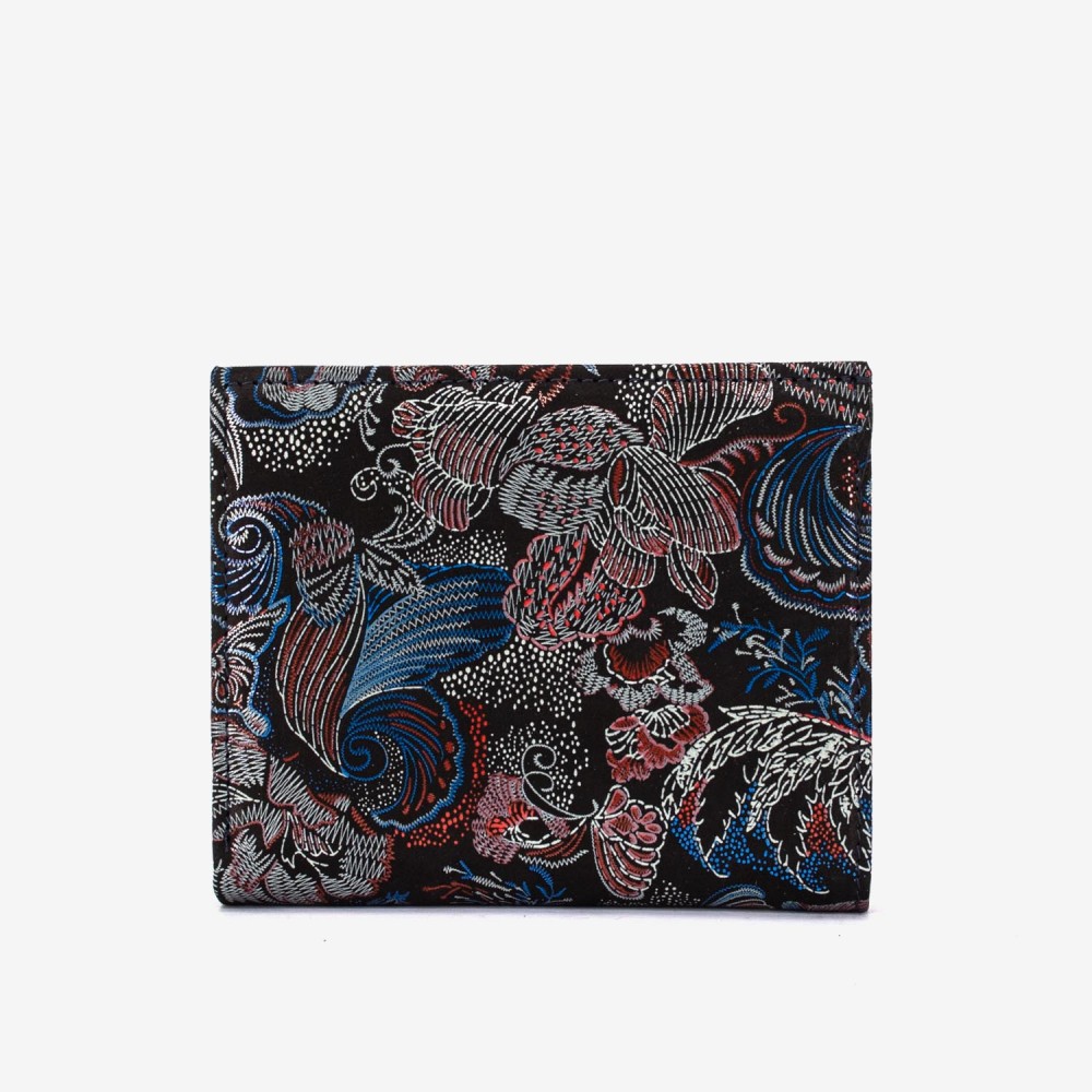 Portofel dama ENZO NORI model AMELY din piele naturală paletă laser negru albastru roșu