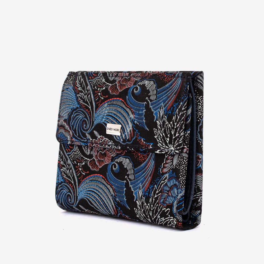 Portofel dama ENZO NORI model AMELY din piele naturală paletă laser negru albastru roșu