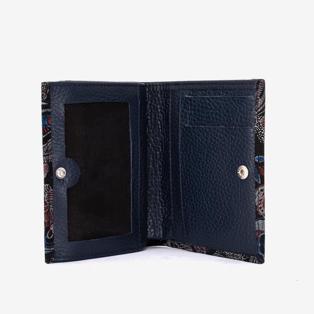 Portofel dama ENZO NORI model AMELY din piele naturală paletă laser negru albastru roșu