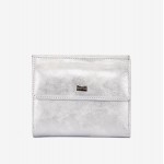 Portofel dama ENZO NORI model AMELY din piele naturală silver-alb