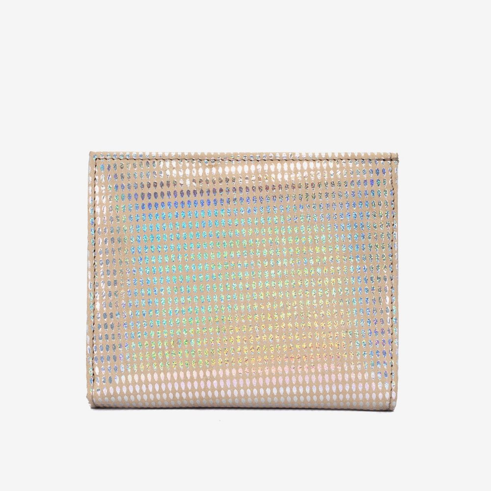 Portofel dama ENZO NORI model AMELY din piele naturală argintiu-bej