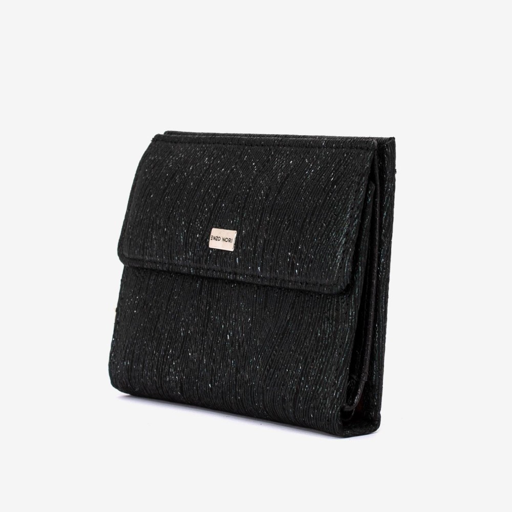 Portofel dama ENZO NORI model AMELY din piele naturală gravură cu laser verde închis-negru