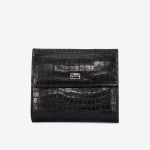 Portofel dama ENZO NORI model AMELY din piele naturală  negru croco