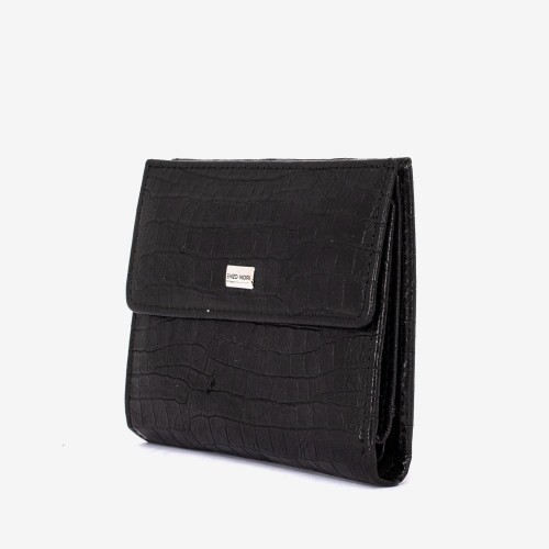 Portofel dama ENZO NORI model AMELY din piele naturală  negru croco