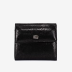 Portofel dama ENZO NORI model AMELY din piele naturală negru cu sclipici