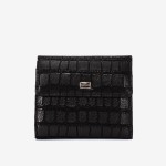 Portofel dama ENZO NORI model AMELY din piele naturală negru laser