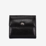 Portofel dama ENZO NORI model AMELY din piele naturală negru cu motive laser