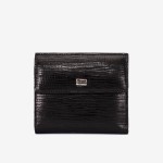 Portofel dama ENZO NORI model AMELY din piele naturală negru cu laser