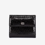 Portofel dama ENZO NORI model AMELY din piele naturală  lacuit negru