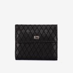 Portofel dama ENZO NORI model AMELY din piele naturală diamant negru