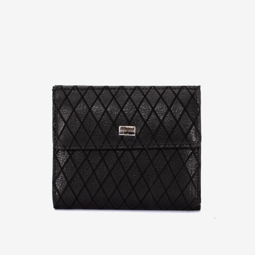 Portofel dama ENZO NORI model AMELY din piele naturală diamant negru