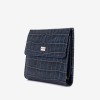 Portofel dama ENZO NORI model AMELY din piele naturală albastru închis cu efect croco și negru