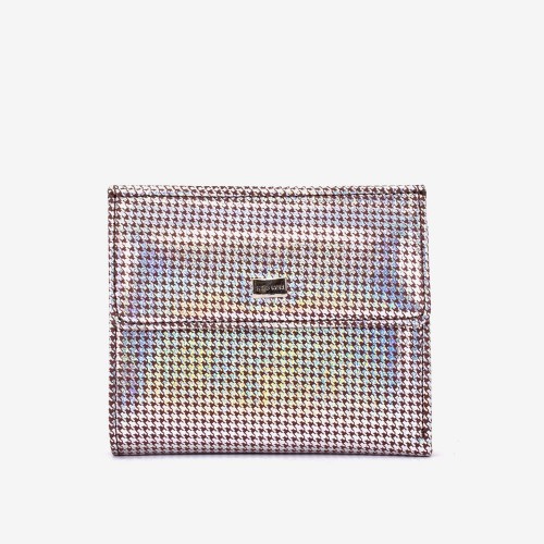 Portofel dama ENZO NORI model AMELY din piele naturală  silver-maro