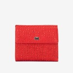 Portofel dama ENZO NORI model AMELY din piele naturală piele gofrată cu rosu