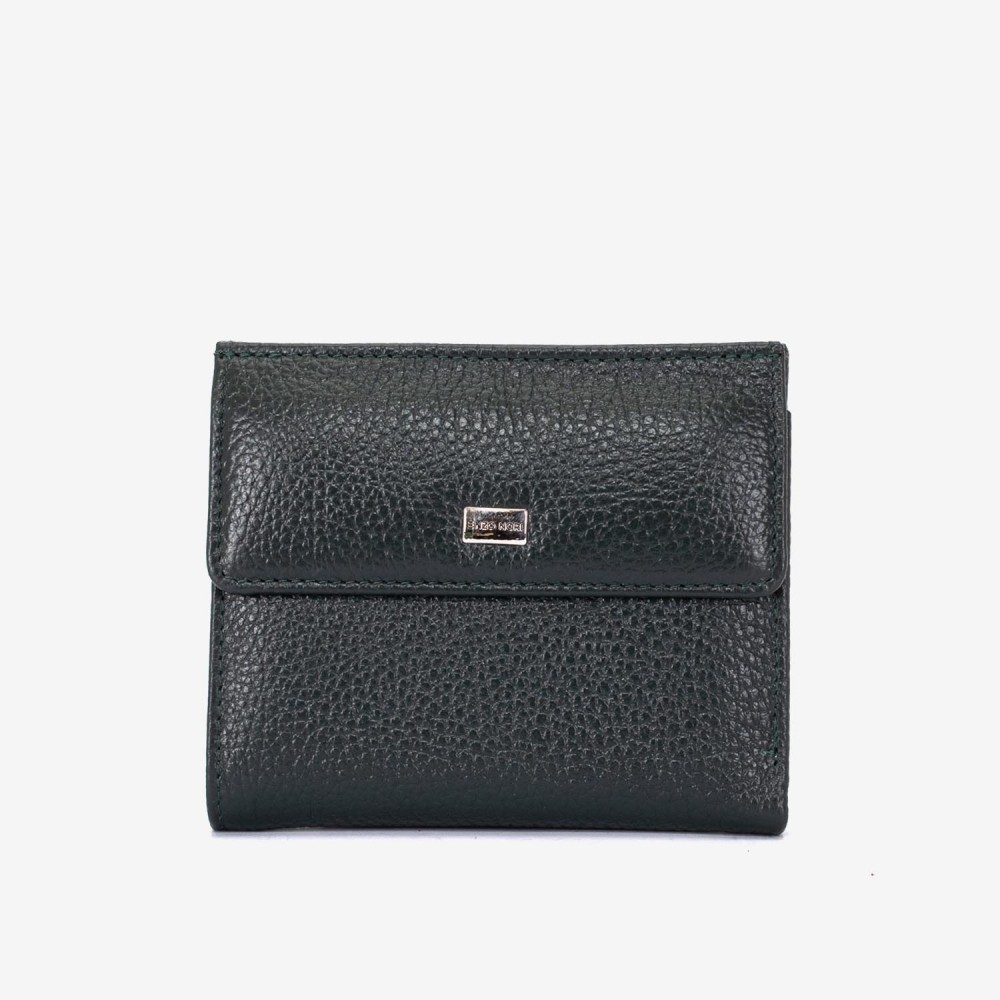 Portofel dama ENZO NORI model AMELY din piele naturală verde măsliniu închis