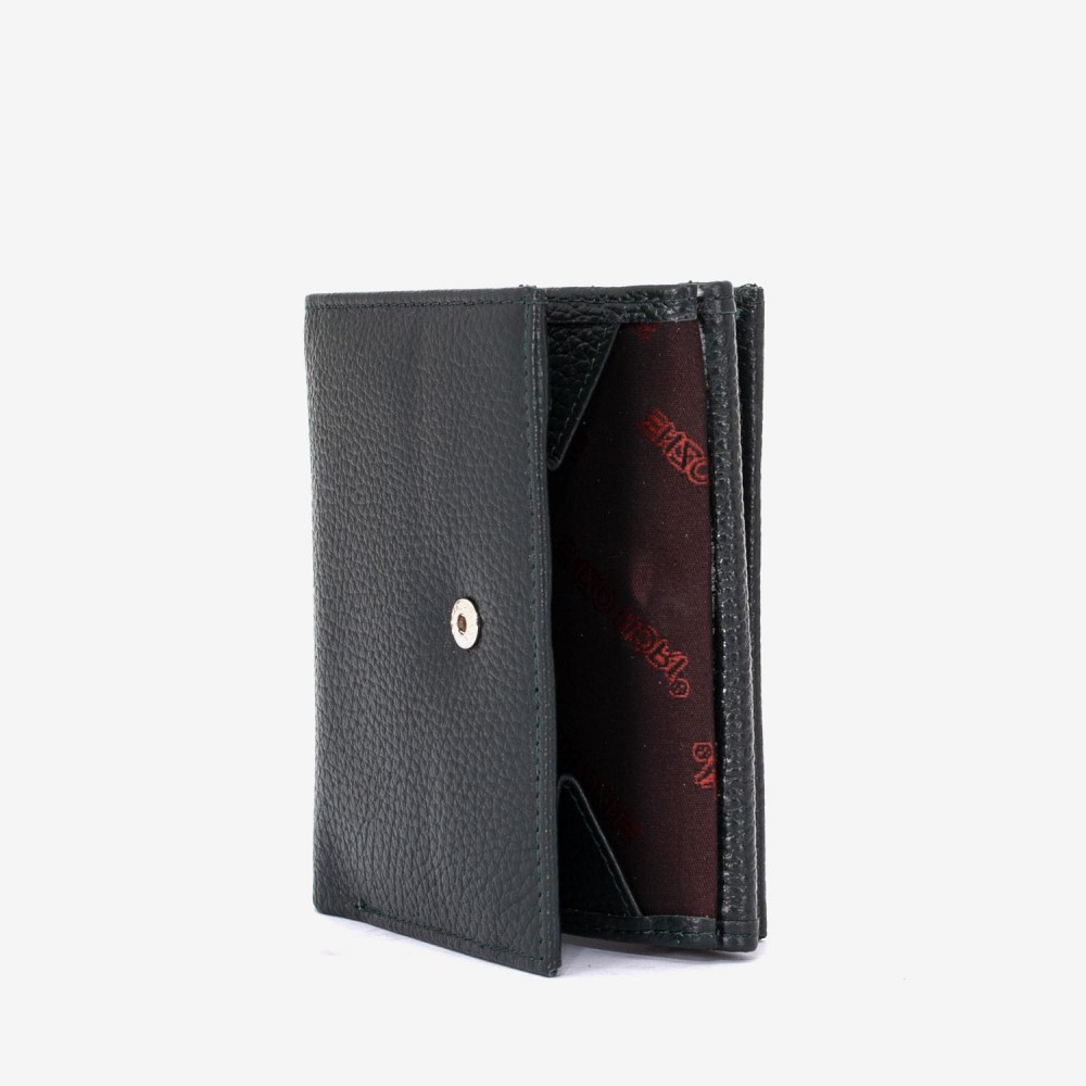 Portofel dama ENZO NORI model AMELY din piele naturală verde măsliniu închis