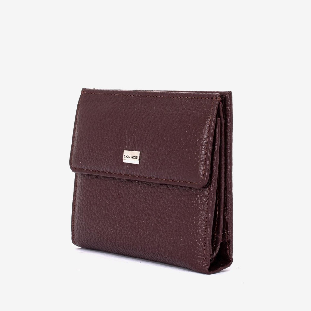 Portofel dama ENZO NORI model AMELY din piele naturală nuanță burgundy