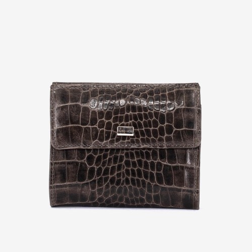 Portofel dama ENZO NORI model AMELY din piele naturală maro gri 