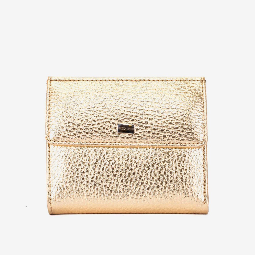 Portofel dama ENZO NORI model AMELY din piele naturală auriu