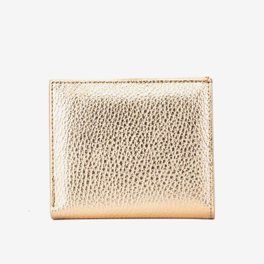 Portofel dama ENZO NORI model AMELY din piele naturală auriu