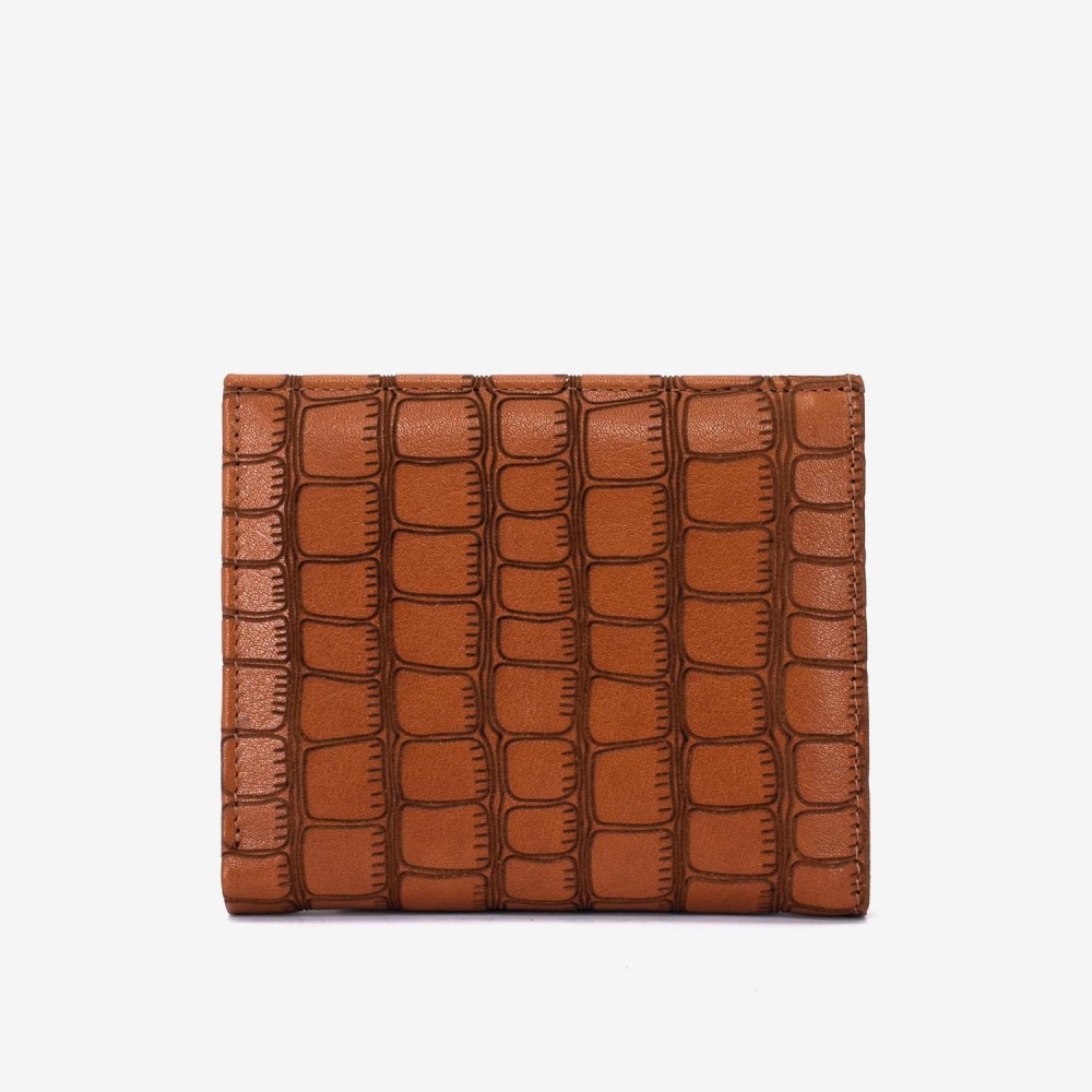 Portofel dama ENZO NORI model AMELY din piele naturală maro deschis