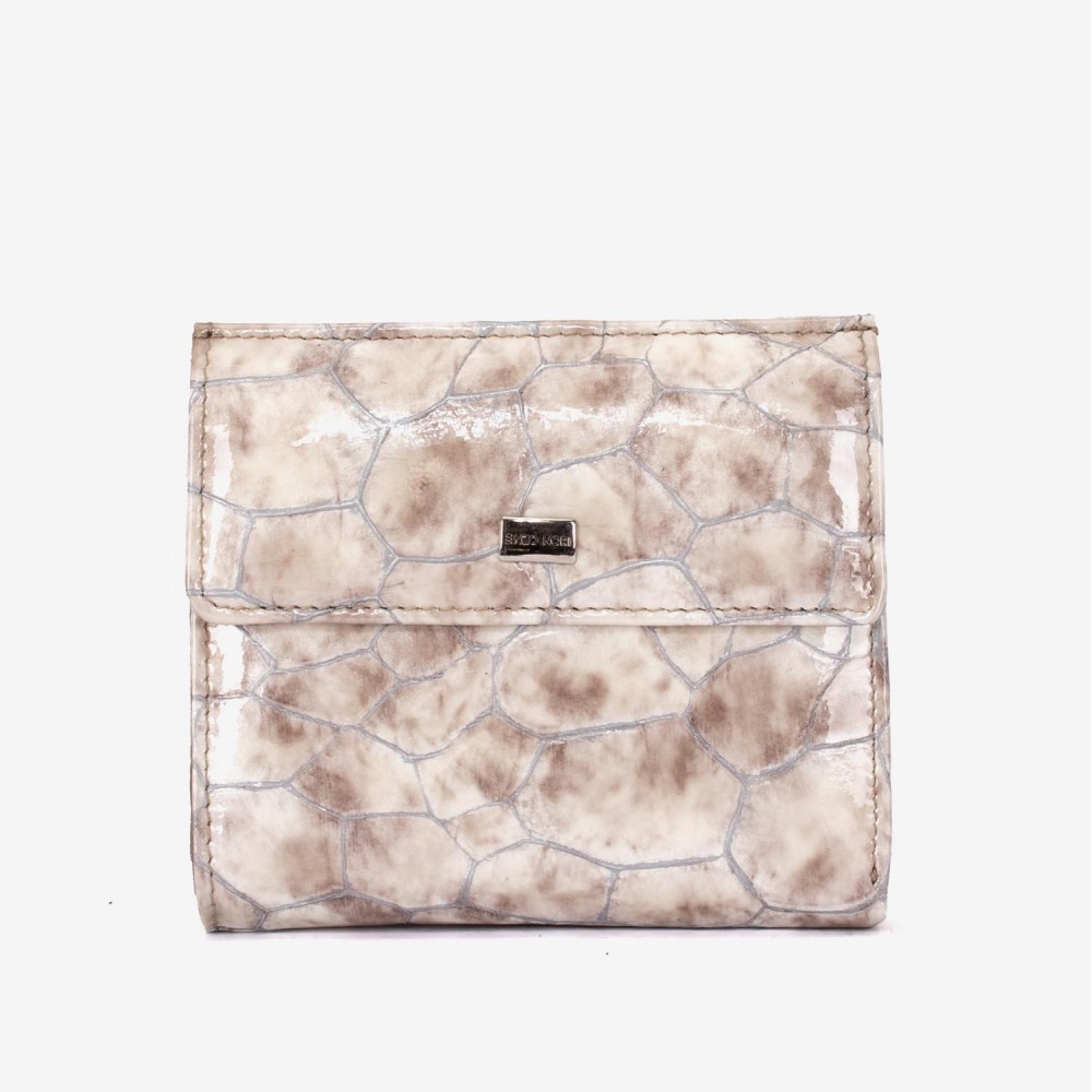 Portofel dama ENZO NORI model AMELY din piele naturala nuanță ecrou lac