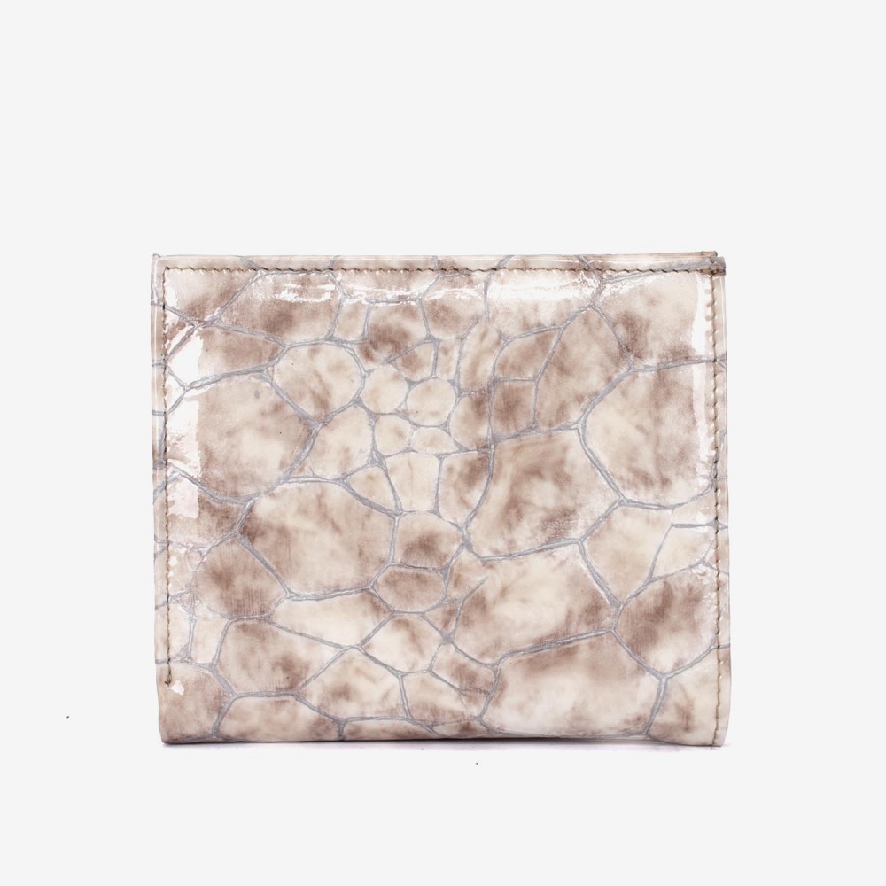 Portofel dama ENZO NORI model AMELY din piele naturala nuanță ecrou lac