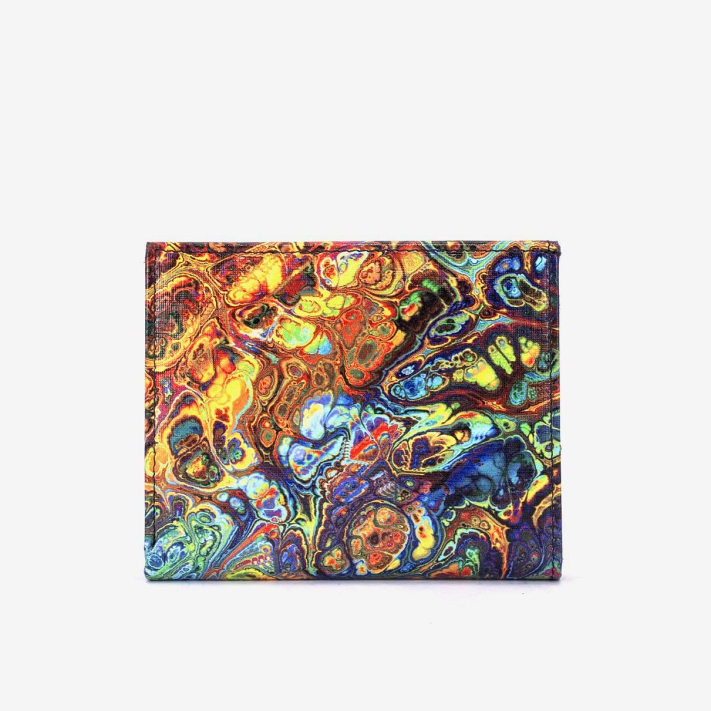 Portofel dama ENZO NORI model AMELY din piele naturala imprimare multicoloră