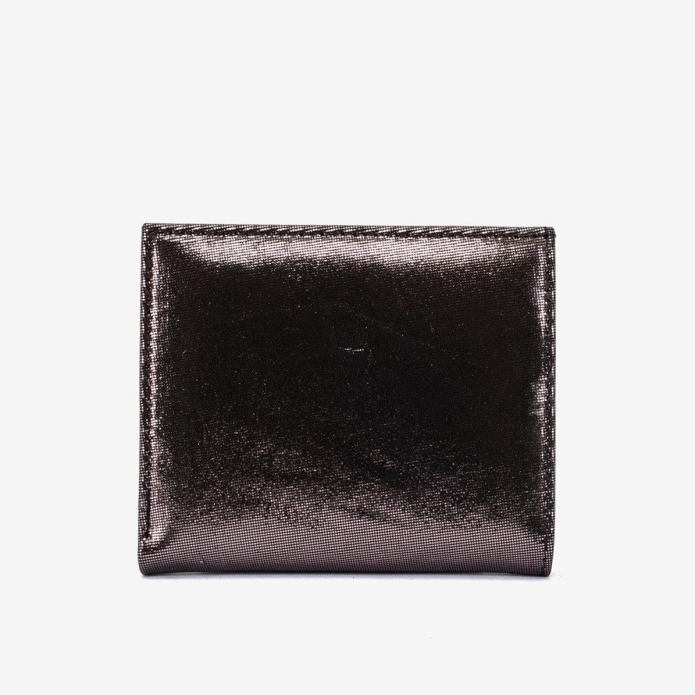 Portofel dama ENZO NORI model AMELY din piele naturală negru metalizat