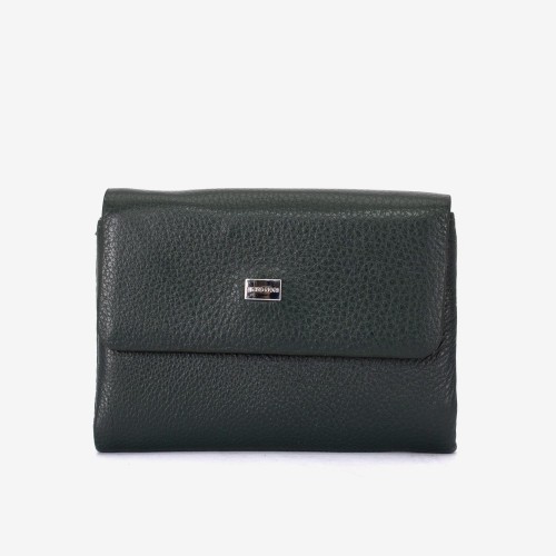 Portofel dama ENZO NORI model ALEXA din piele naturala verde